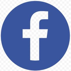 Facebook logo, a white 'f' on blue.