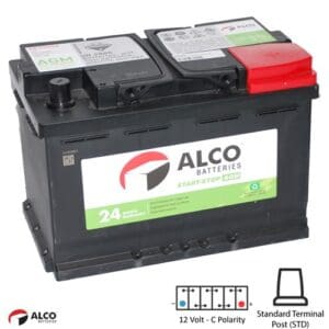 Alco Euro Type Stop Start AGM Battery
