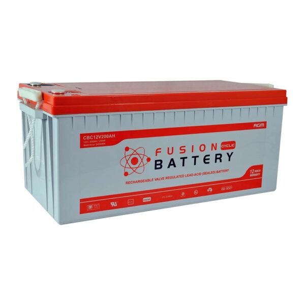 Fusion 12V 200A/Hr AGM Deep Cycle Battery - Image 2