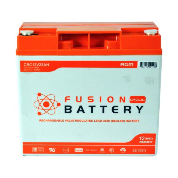 Fusion 22A/Hr Deep Cycle AGM Battery