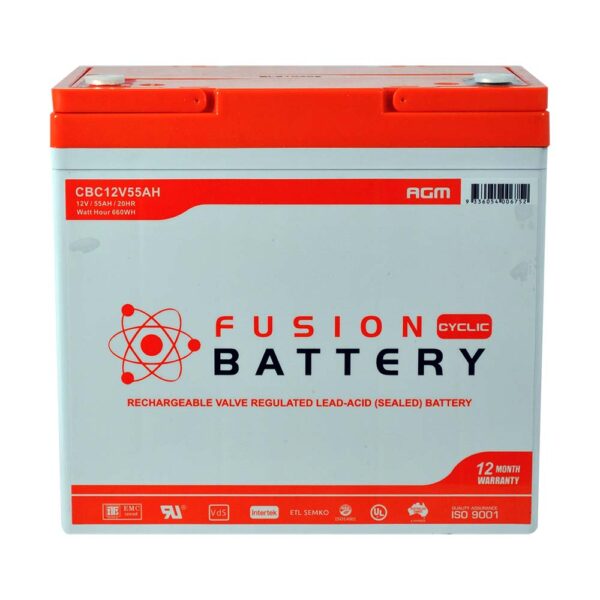Fusion 12V 55A/Hr AGM Deep Cycle Battery