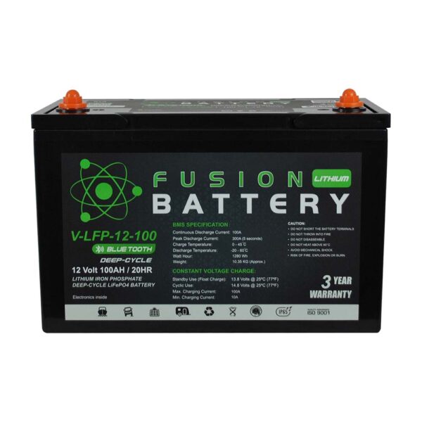 Fusion 12V 100Ahr Lithium Deep Cycle Battery