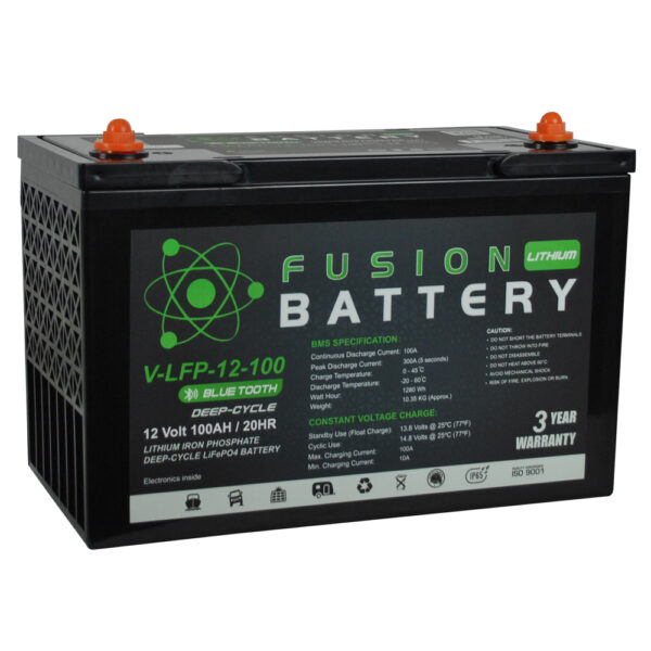 Fusion 12V 100Ahr Lithium Deep Cycle Battery - Image 2