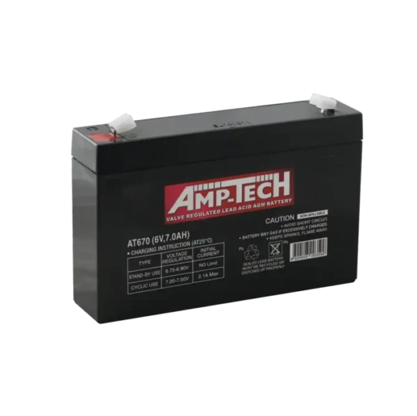 Amp-Tech 6V 7Ahr VRLA Battery