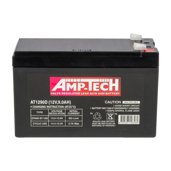 Amp-Tech 12V 9Ahr Deep Cycle AGM Battery