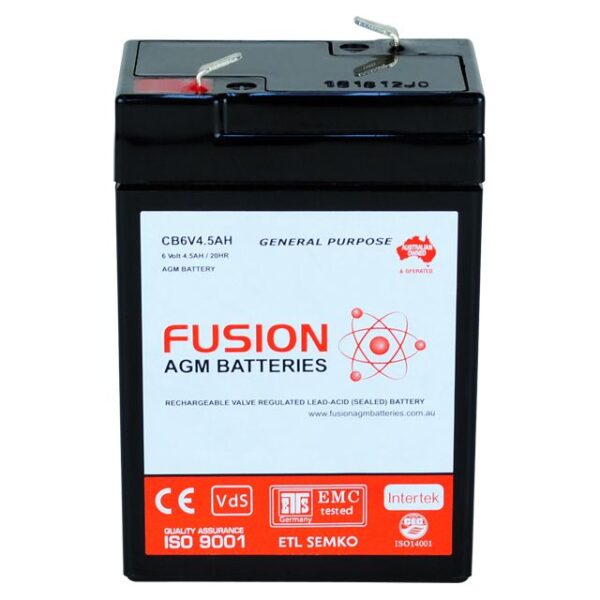 Fusion 6V 4.5Ahr AGM Battery