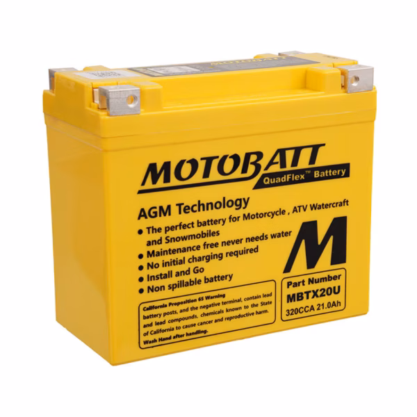Motobatt YTX20BS AGM Motorcycle Battery